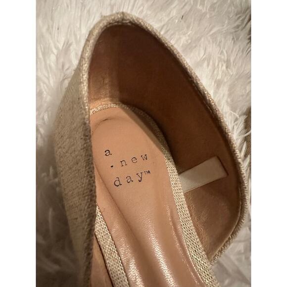 A New Day Size 6 Tan Julie Pointed Toe Slip On Ballet Flats Office Workwear - Picture 3 of 6